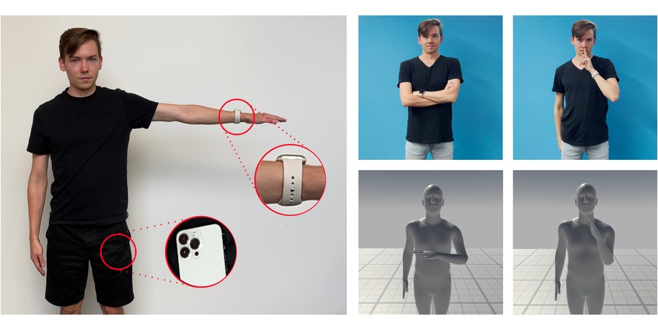 SmartPoser: Arm Pose Estimation with a Smartphone and Smartwatch Using UWB and IMU Data
